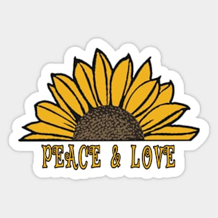 Peace & Love - Sunflower Power Sticker